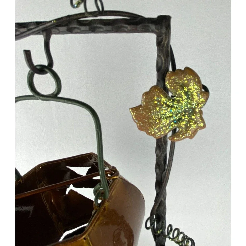 Metal Two Tier Jack-o-Lantern Pumpkin Candle Votive Tea Light Holder 22